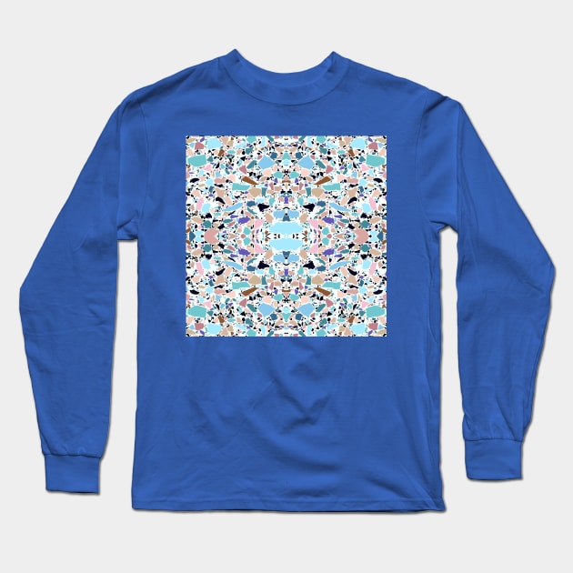 Terrazzo Tile / Aquamarine Long Sleeve T-Shirt by matise